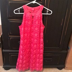 Bright pink dress with cute pattern